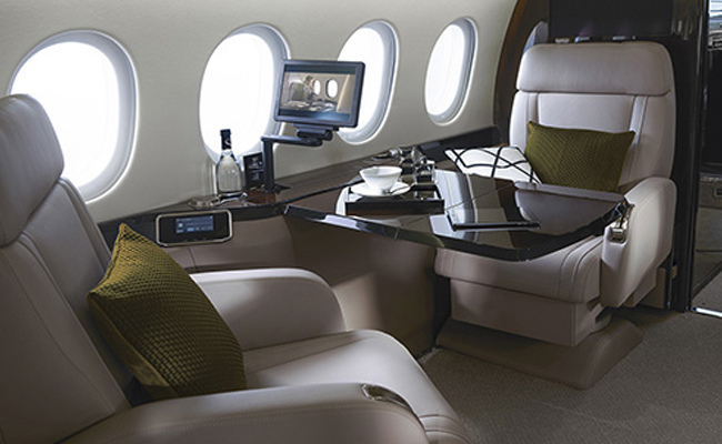 Technology on private jet