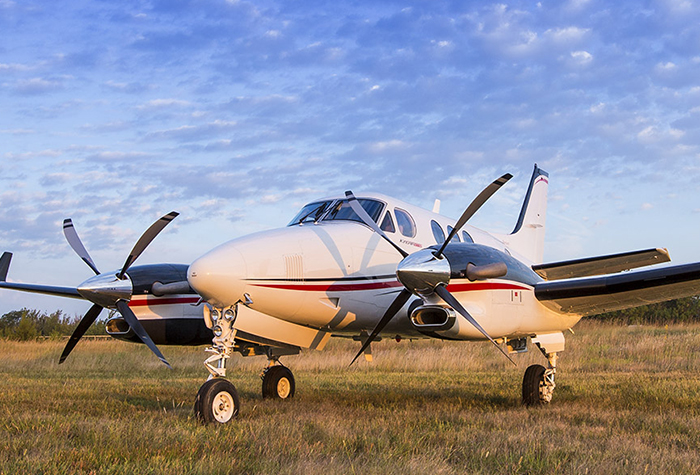 Twin Piston Plane in field