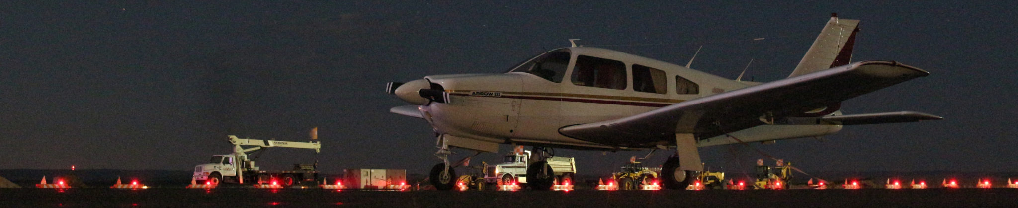 Prop plane on runway