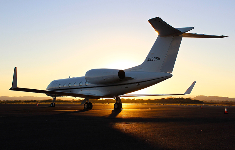 Jet in hangar