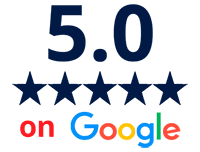 5 stars on Google graphic